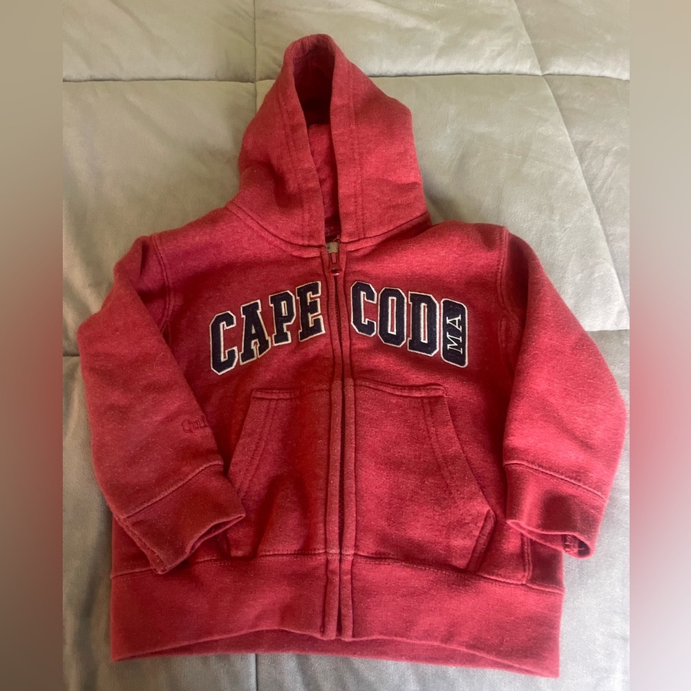 Cuffy’s Cape Cod sweatshirt zip up. Nantucket, red color. Size 2.t